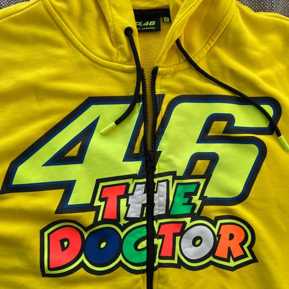 Valentino Rossi VR46 The Doctor Moto GP US XL Yellow Zip Hoodie Men’s sz XXL - Picture 2 of 12